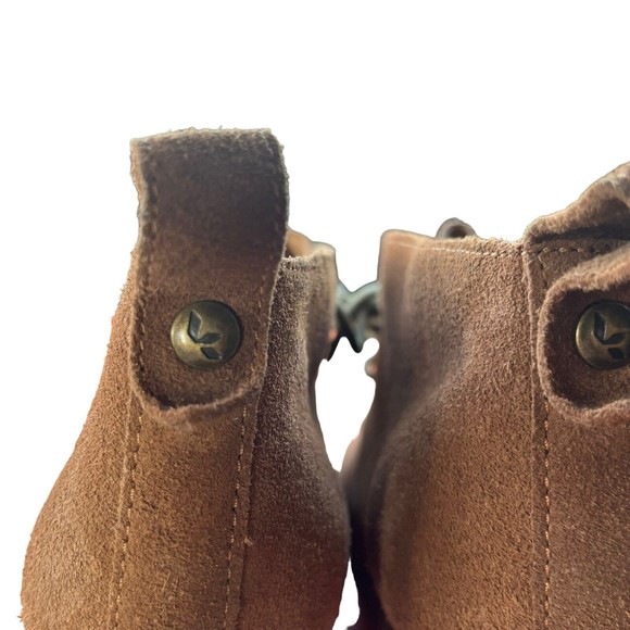 Koolaburra Katelyn Desert Wedge Suede Ankle Bootie Womens Size 10 Tan Lace Up - Picture 5 of 9